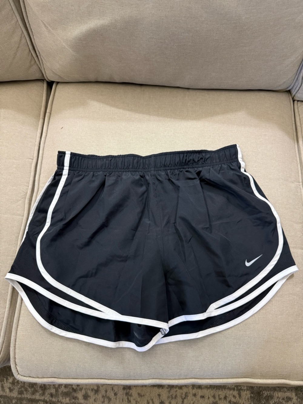 Nike Women's Black Athletic Shorts with White Trim